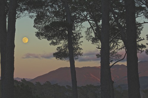 california sunset moon mountains color santaluciamountains