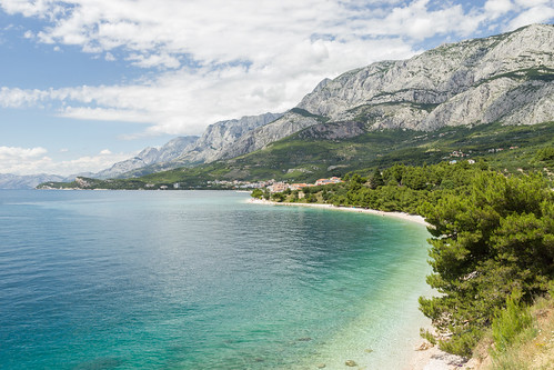 sea summer mountain tree beach mediterranean croatia resort adriatic biokovo tučepi
