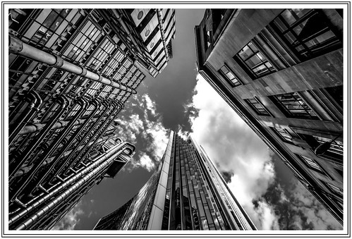 city sky bw white black london tower architecture buildings office cityscape view center business financial lloyds