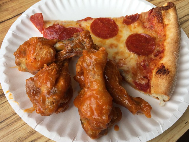 Pepperoni pizza and buffalo wings - Pizza City II