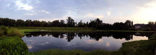 sunset reflection water nc pond durham northcarolina panoramic iphoneography iphone5s