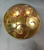Brass round box with filigree lid decoration