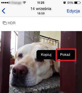 Przywracanie ukrytego zdjęcia w iOS 8