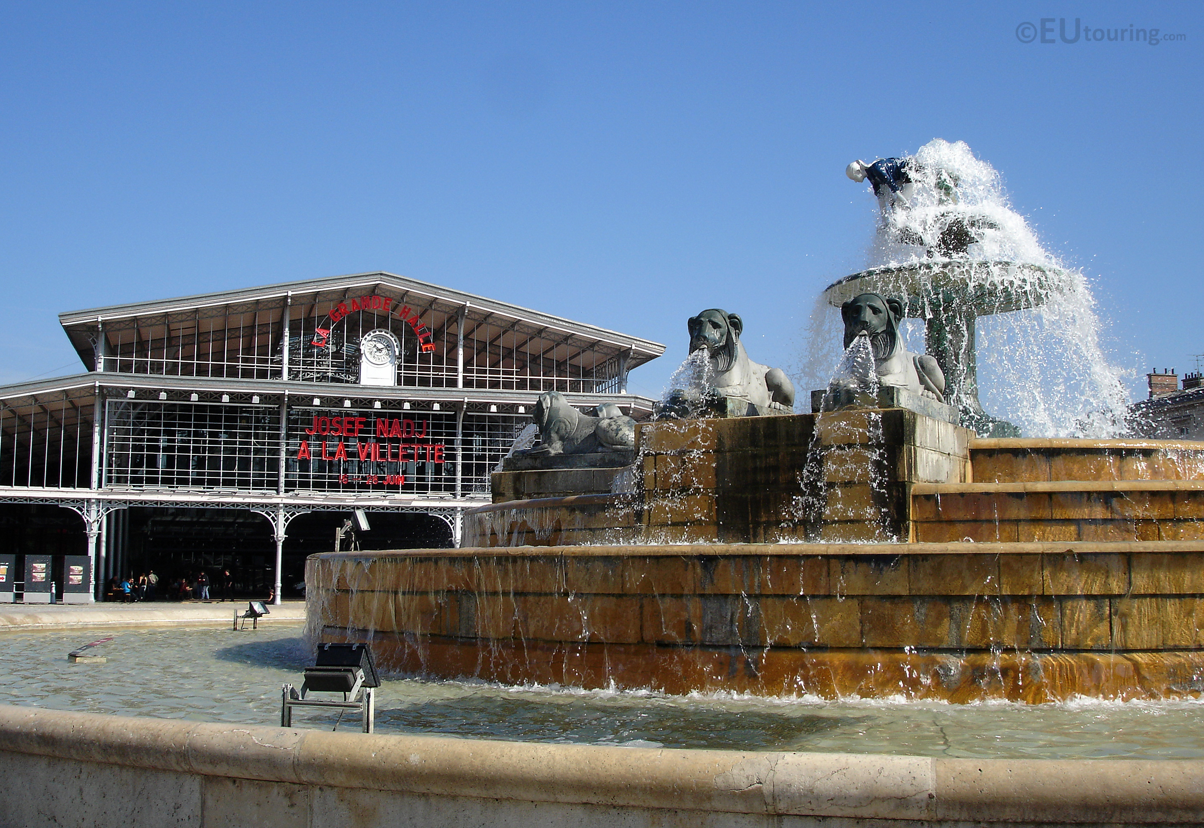 Fountain in front of La Grande Halle