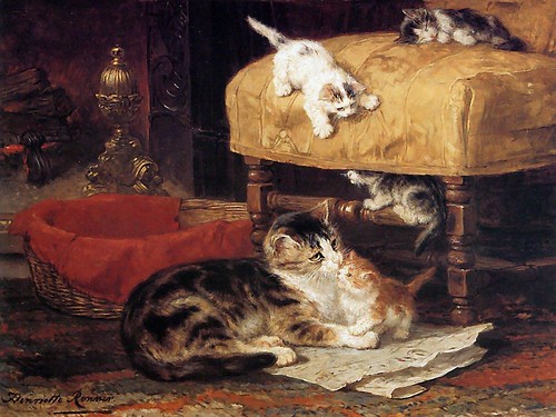 Waiting by the Chimney by Henriëtte Ronner-Knip