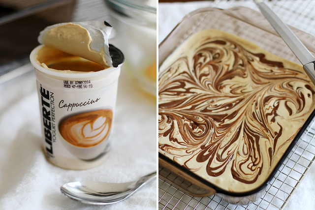 Nutella-Swirled Cappuccino Cheesecake Bars | girlversusdough.com