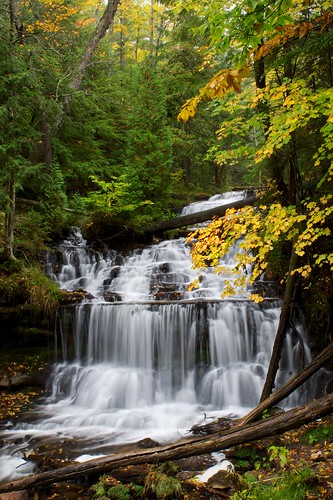 statepark travel autumn nature landscape unitedstates outdoor michigan waterfalls upperpeninsula wagnerfalls 5photosaday sonyslt