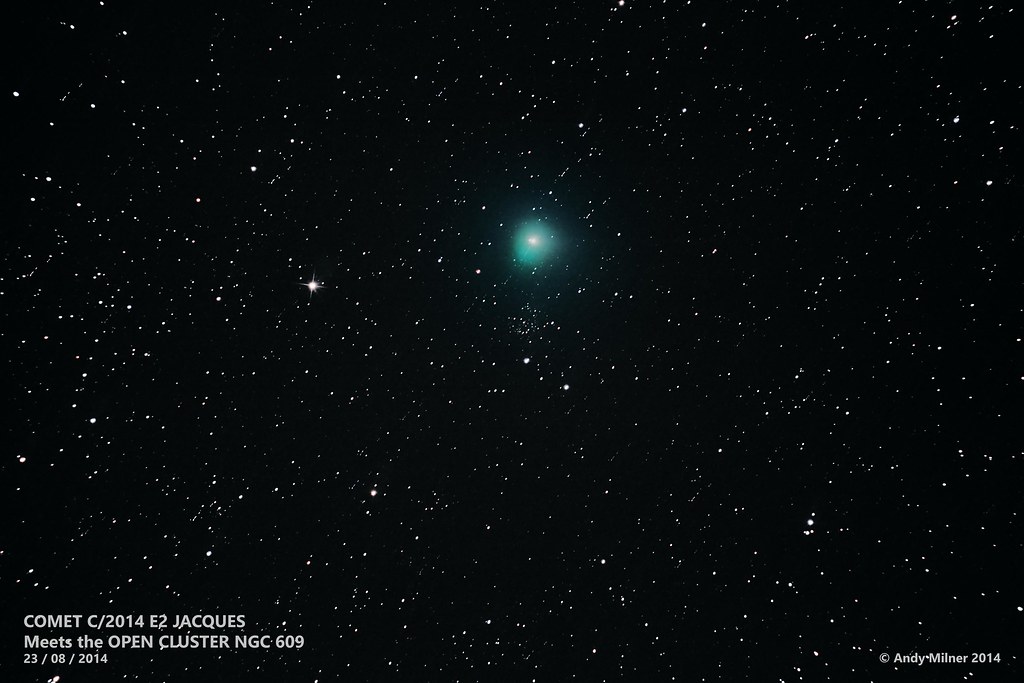 Comet C/2014 E2 Jacques meets the Open Cluster NGC 609