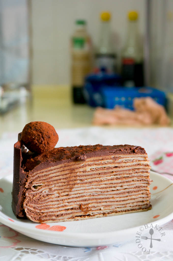 Chocolate Kahlua Crepe Cake