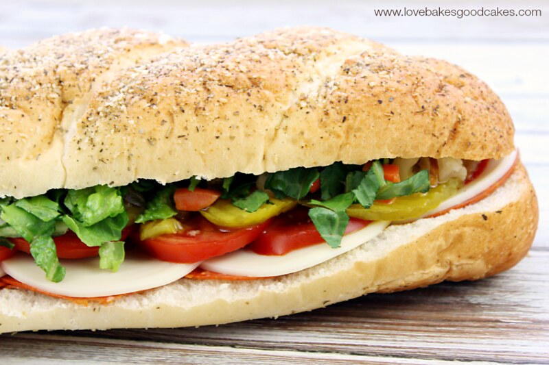 Italian Sub Sandwich close up.