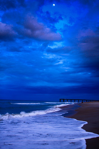 ocean sunset moon seascape storm beach clouds waves florida moonrise atlanticocean staugustine peer staugustinepeer