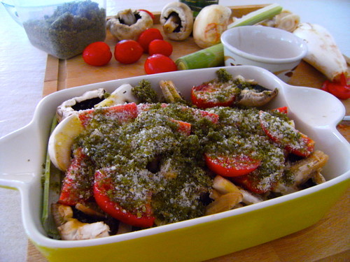 Oven baked vegetables with herbal bread crumbs - Verdure al forno con pangrattato alle erbe