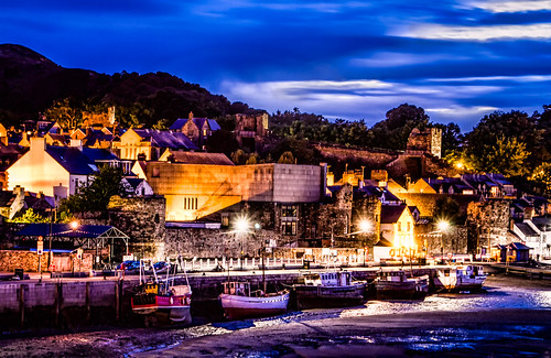 uk wales night conwy quayside