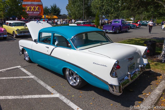 Blue and White 1956 Chevy