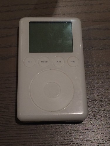 My first Apple device, a 2003 iPod with 10 GB hard disk