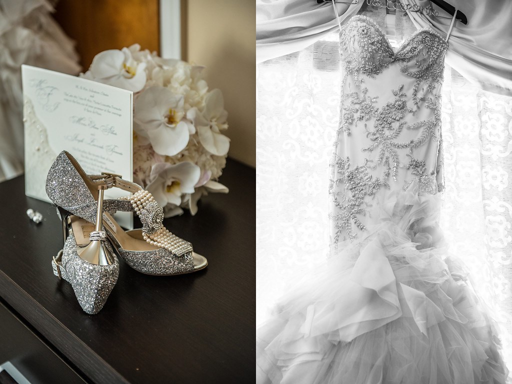 Maria + Joseph | romantic elegant white wedding | bridal headpiece an jewelry - Bridal Styles Boutique | wedding dress - Mark Zunino | photographer - Angelic Photo