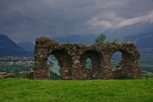 mountain window river ruins castelfeder