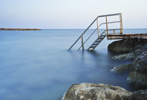 longexposure blue sea seascape blur beach water stairs landscape seaside blurry sand nikon rocks long exposure stones cyprus staircase nd aviator paphos pafos d90