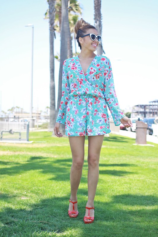 lucky magazine contributor,fashion blogger,lovefashionlivelife,joann doan,style blogger,stylist,what i wore,my style,fashion diaries,outfit,savous,floral romper,fourth of july,summer style,summer trends,zerouv,orange county,asian american fashion blogger,bakers shoes,street style,epic summer