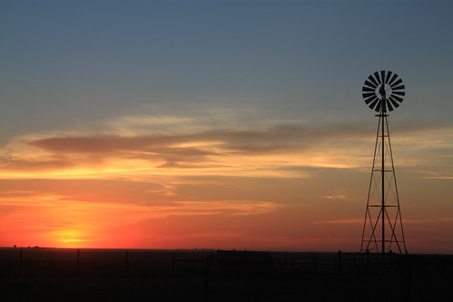 Windmills and sunsets.