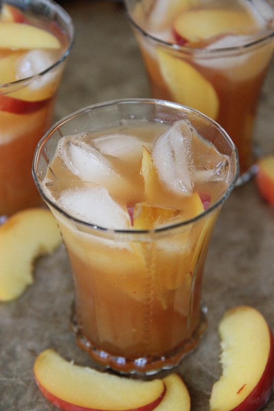 Peach Ginger and Bourbon Ice Tea