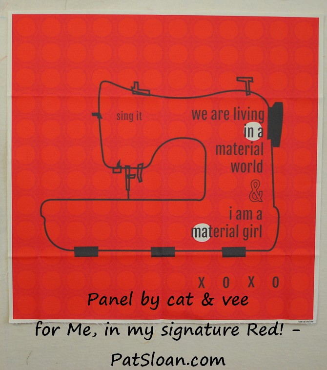 pat sloan cat and vee panel in red