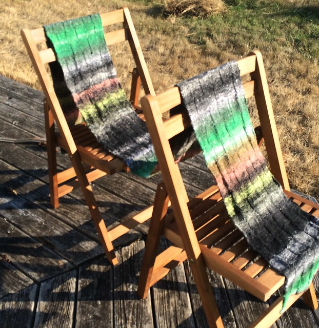 A winter scarf - while blocking in the sun