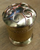 Brass round box with filigree lid decoration