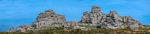 panoramic granite dartmoor stitched houndtor graniteoutcrop