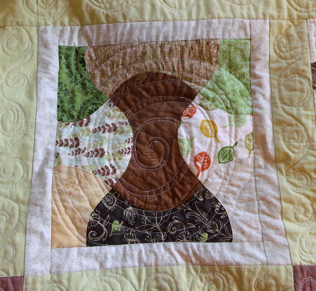 Apple Core block - quilted