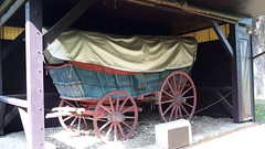 Conestoga wagon; the kind used by pioneers on their journeys westward to new territory