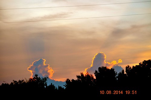 sunset sky sun clouds geese