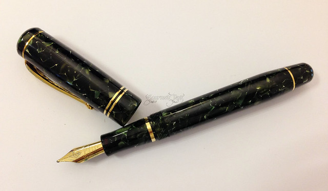 Review: @Conway_Stewart Winston Marbled Green Fountain Pen - Broad