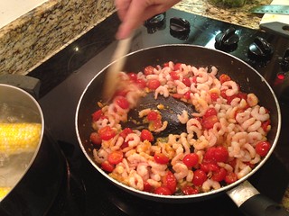 Cooking Garlic Shrimp