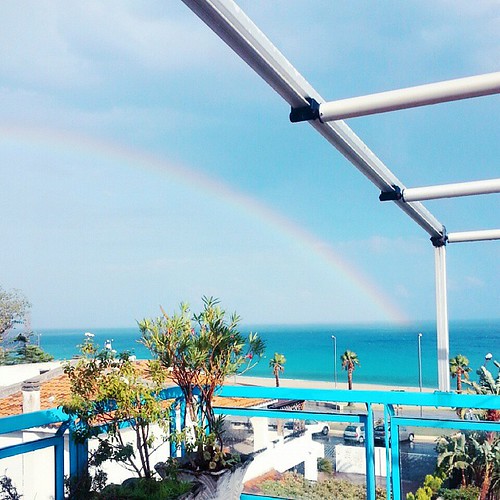 sky italy panorama rain square rainbow italia cielo squareformat views pioggia arcobaleno calabria iphoneography instagramapp uploaded:by=instagram
