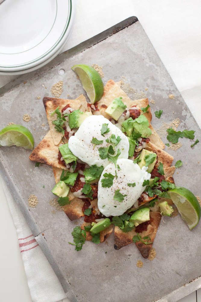 Breakfast Nachos with Poached Eggs