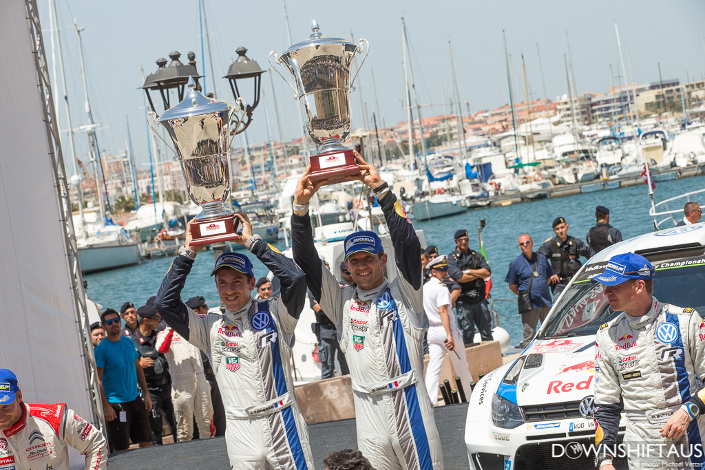 WRC competitors compete in Heat 3 of Rally d'Italia Sardegna.