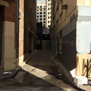 Light and shadow play on lanes in Surry Hills 1