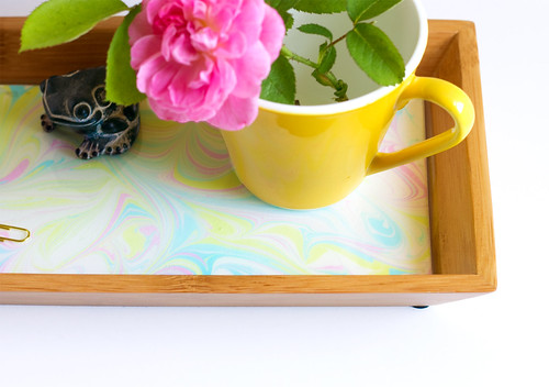 DIY Marbled Paper Lined Tray