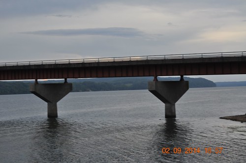 bridge sunset water ferry river geese tennessee colbert natcheztrace