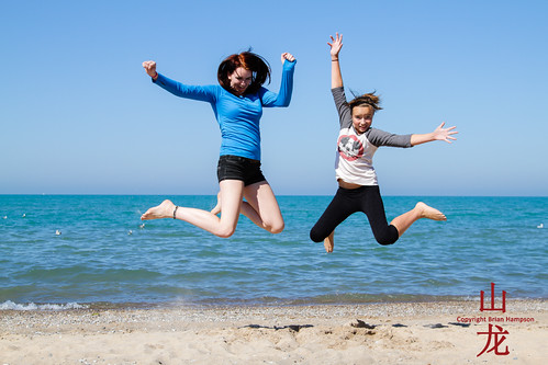 woman ontario beach pose jump women grandbend
