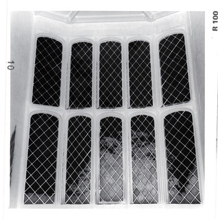 Lacock Abbey lattice window (negative)