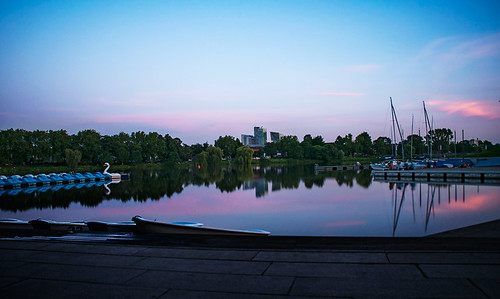 city longexposure blue sunset orange lake water germany deutschland dawn nikon purple bluesky münster longexposures aasee nikond300