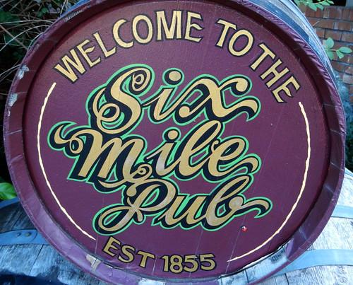 6 Mile Pub Sign, a Pub on the Historic Stagecoach Route in Victoria BC