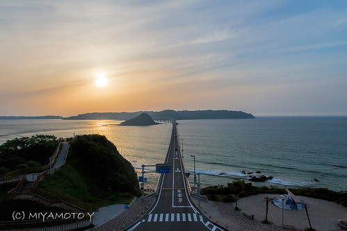 bridge sunset sea sun japan island yamaguchipref