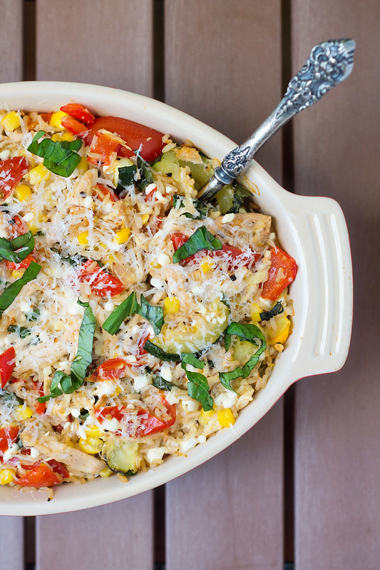 Roasted Summer Vegetable and Rice Casserole