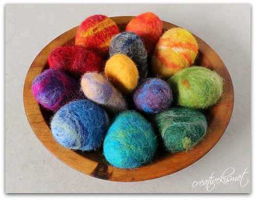 colorful felted rocks by Regina Lord