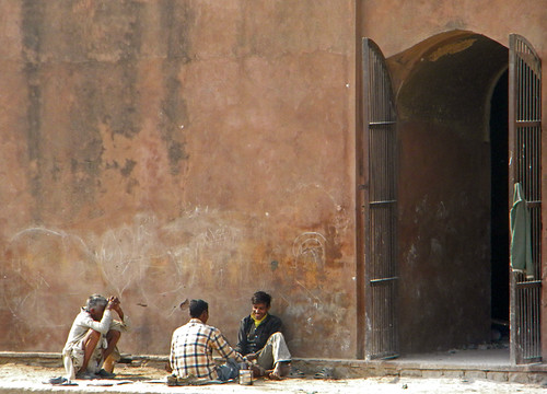 get-together outside of the Chini Tomb in Agra, India