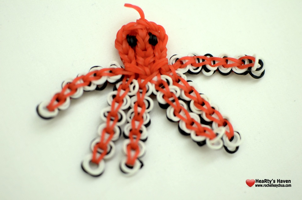 red octopus loom charm