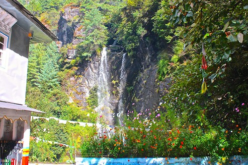 waterfall just outside of our first guest house